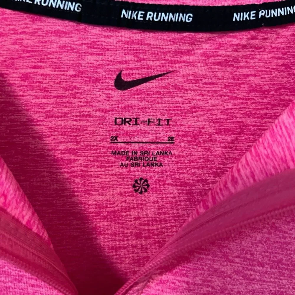 Nike NWT Womens 2X Zip Pullover Dri-Fit Running Training Gym Bright Pink - Picture 3 of 8
